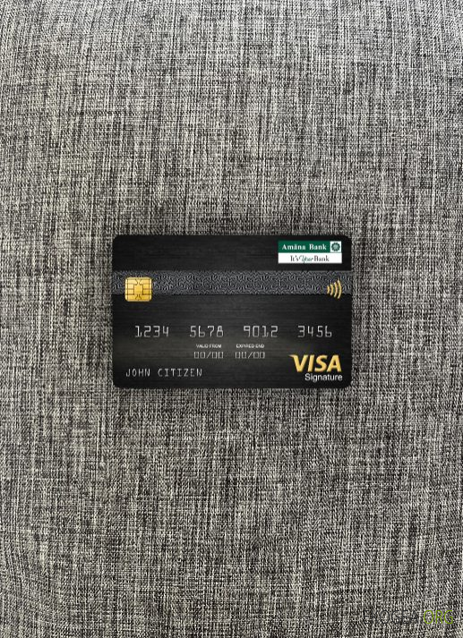 Carte de signature de visa de la banque Amana du Sri Lanka photolook avant